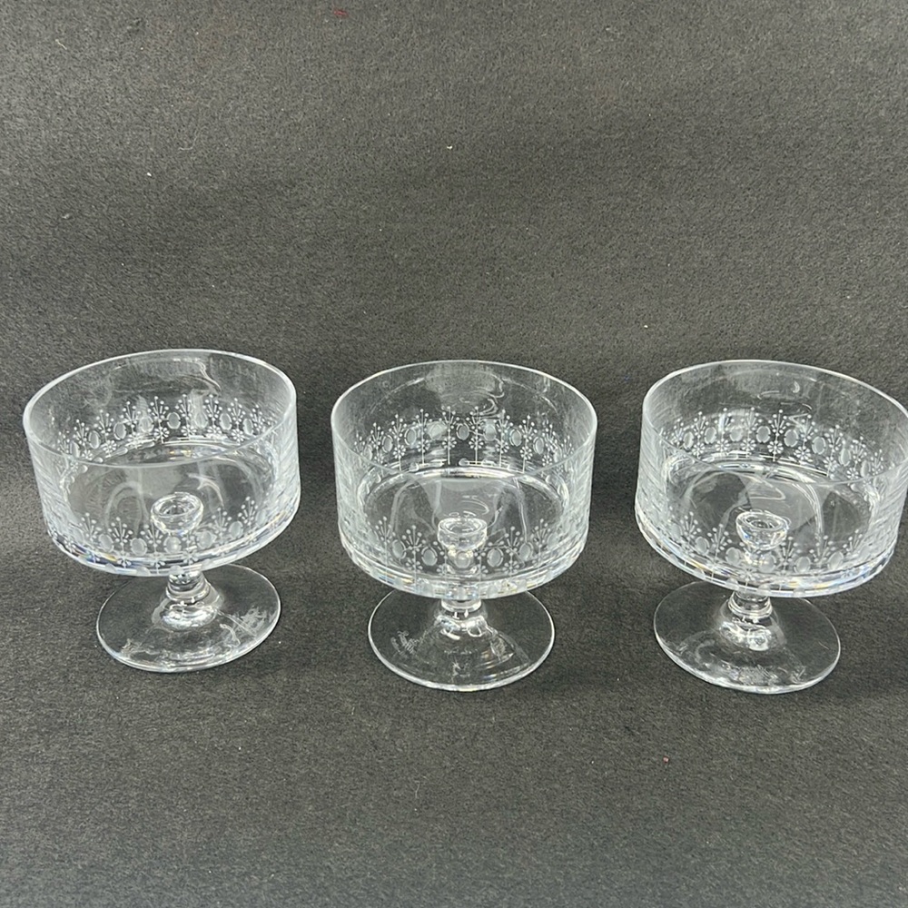 Rosenthal Crystal Stemware Romance Pattern Sherbert Lot of 3